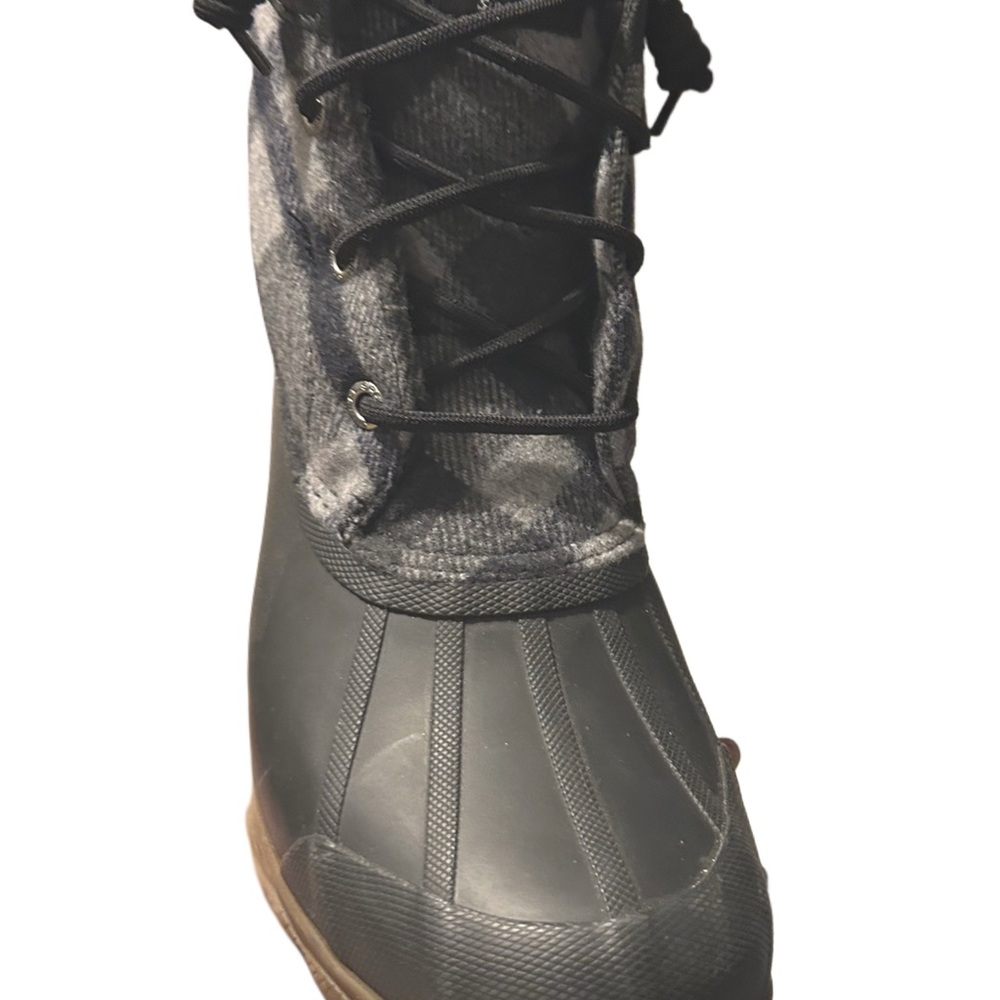 Sperry Black and Gray Winter Rain Boots